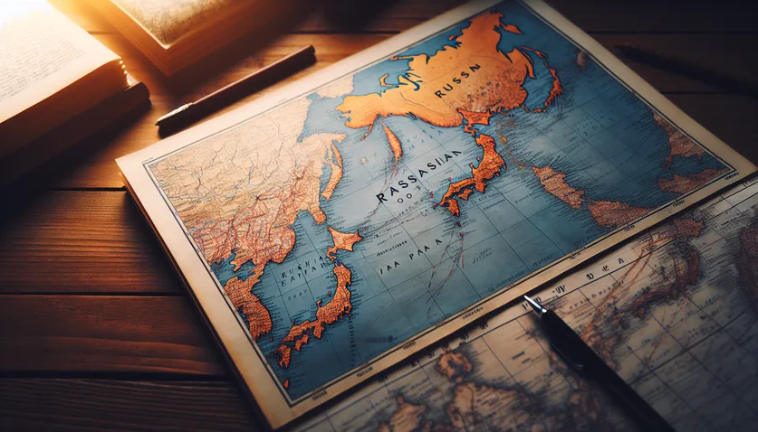 Map of Russian Far East coast near Japan