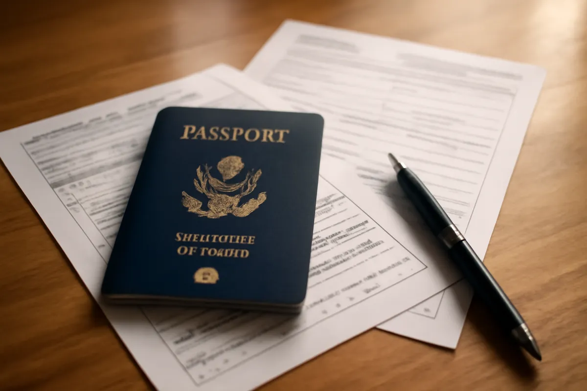 Documents de voyage et passeport pour l'enregistrement migratoire