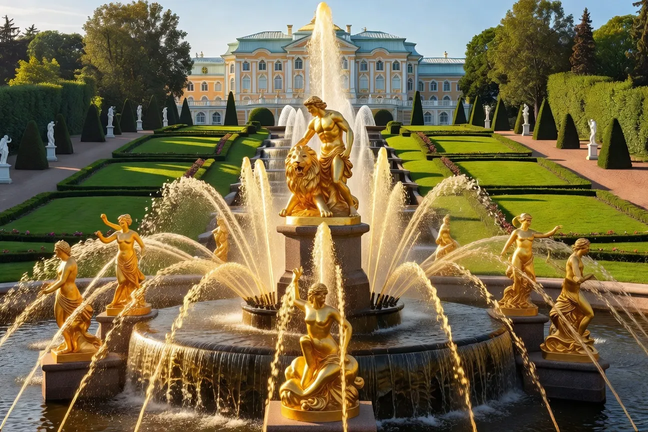 Fontaines dorées de Peterhof, le Versailles russe