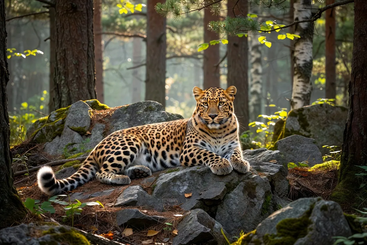 Taïga enneigée du Primorié, habitat du tigre de l'Amour en Extrême-Orient russe
