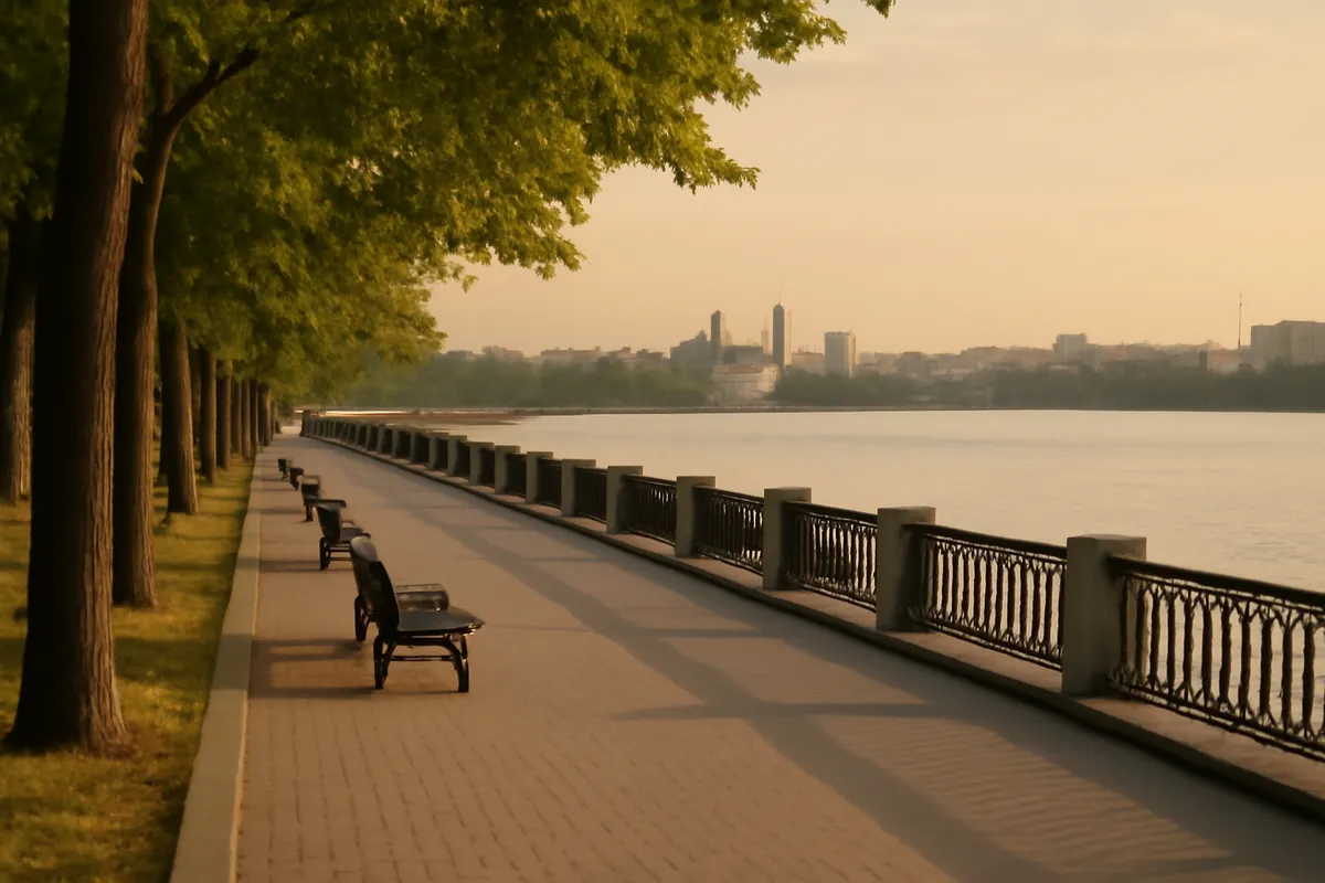 Promenade au bord de la Volga a Samara