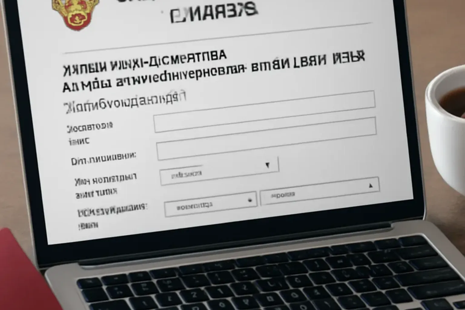 Formulaire en ligne de demande de e-visa russe sur ecran d ordinateur