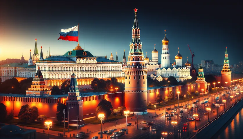 Le Kremlin de Moscou illuminé